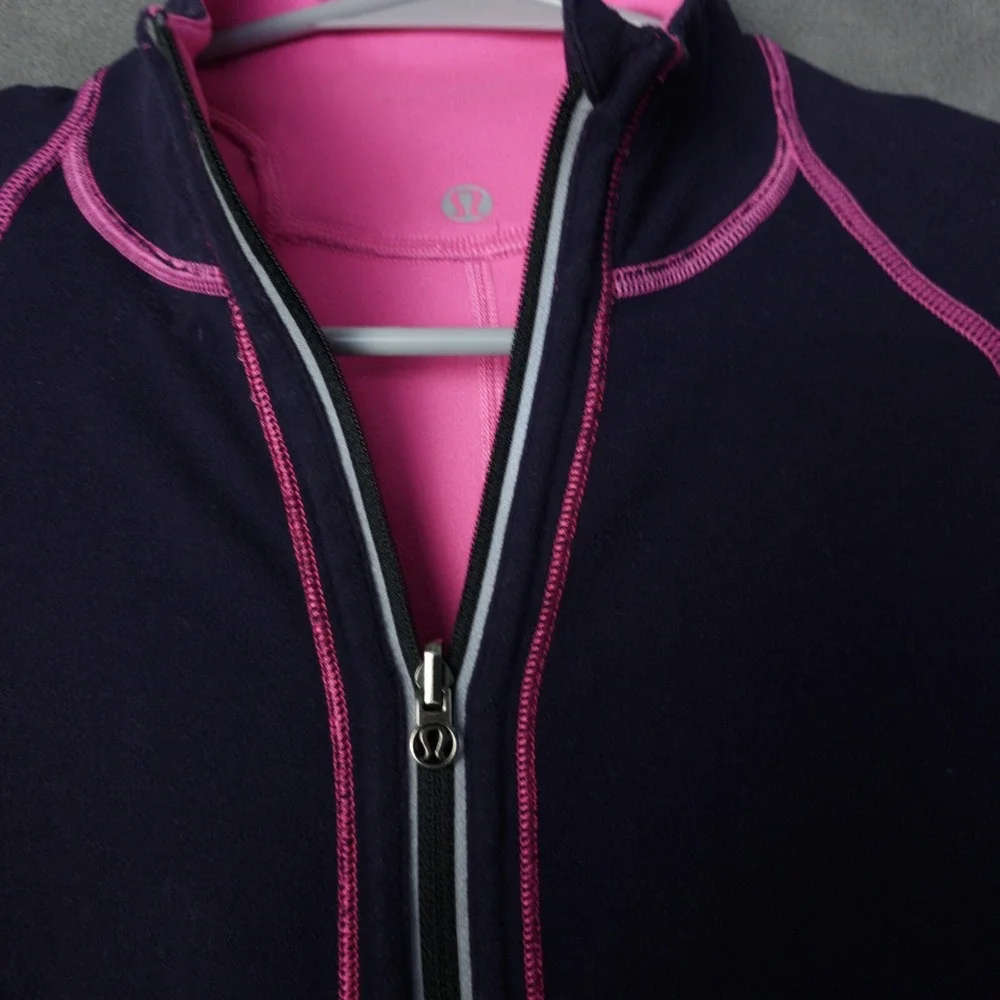 Lululemon Pink & black Full Zipper Athletic‎ Jacket Women's Xsmall/small. C128